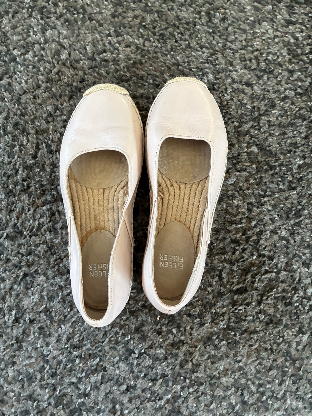 Eileen Fisher leather espadrilles. Pale pink. Size 6. NWOB